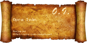 Opra Iván névjegykártya