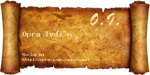 Opra Iván névjegykártya